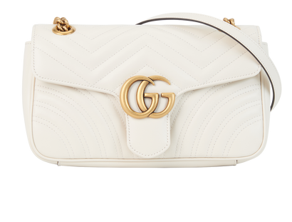 Small GG Marmont, £900, Handbags, White, Leather, Front view